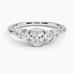 Camellia Three Stone Diamond Ring (1/3 ct. tw.) Platinum Oval Engagement Ring