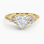 Camellia Three Stone Diamond Ring (1/3 ct. tw.) Yellow Gold 18k Heart Engagement Ring
