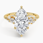 Camellia Three Stone Diamond Ring (1/3 ct. tw.) Yellow Gold 18k Marquise Engagement Ring