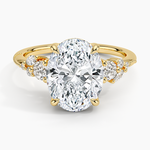 Camellia Three Stone Diamond Ring (1/3 ct. tw.) Yellow Gold 18k Oval Engagement Ring