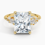 Camellia Three Stone Diamond Ring (1/3 ct. tw.) Yellow Gold 18k Radiant Engagement Ring