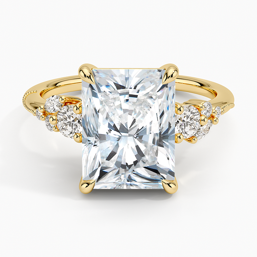 Camellia Three Stone Diamond Ring (1/3 ct. tw.) Yellow Gold 18k Radiant Engagement Ring