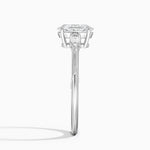 Camellia Three Stone Pear Diamond Ring Platinum Oval Engagement Ring