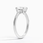 Camellia Three Stone Pear Diamond Ring Platinum Radiant Engagement Ring