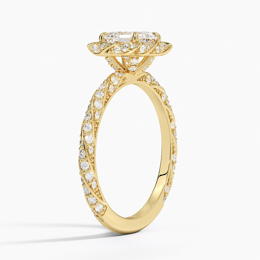 Nova Halo Diamond Ring (1/2 ct. tw.) Yellow Gold 18k Asscher Engagement Ring