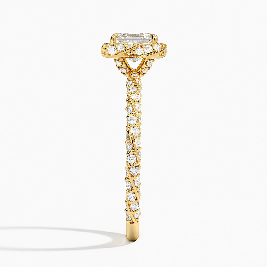 Nova Halo Diamond Ring (1/2 ct. tw.) Yellow Gold 18k Asscher Engagement Ring