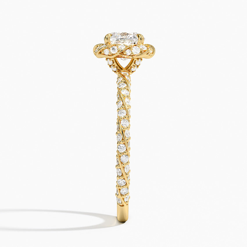 Nova Halo Diamond Ring (1/2 ct. tw.) Yellow Gold 18k Cushion Engagement Ring