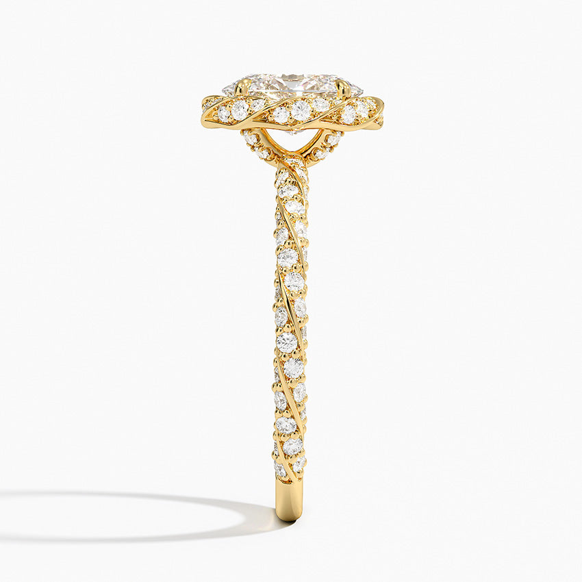 Nova Halo Diamond Ring (1/2 ct. tw.) Yellow Gold 18k Oval Engagement Ring