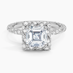 Nova Halo Diamond Ring (1/2 ct. tw.) Platinum Asscher Engagement Ring