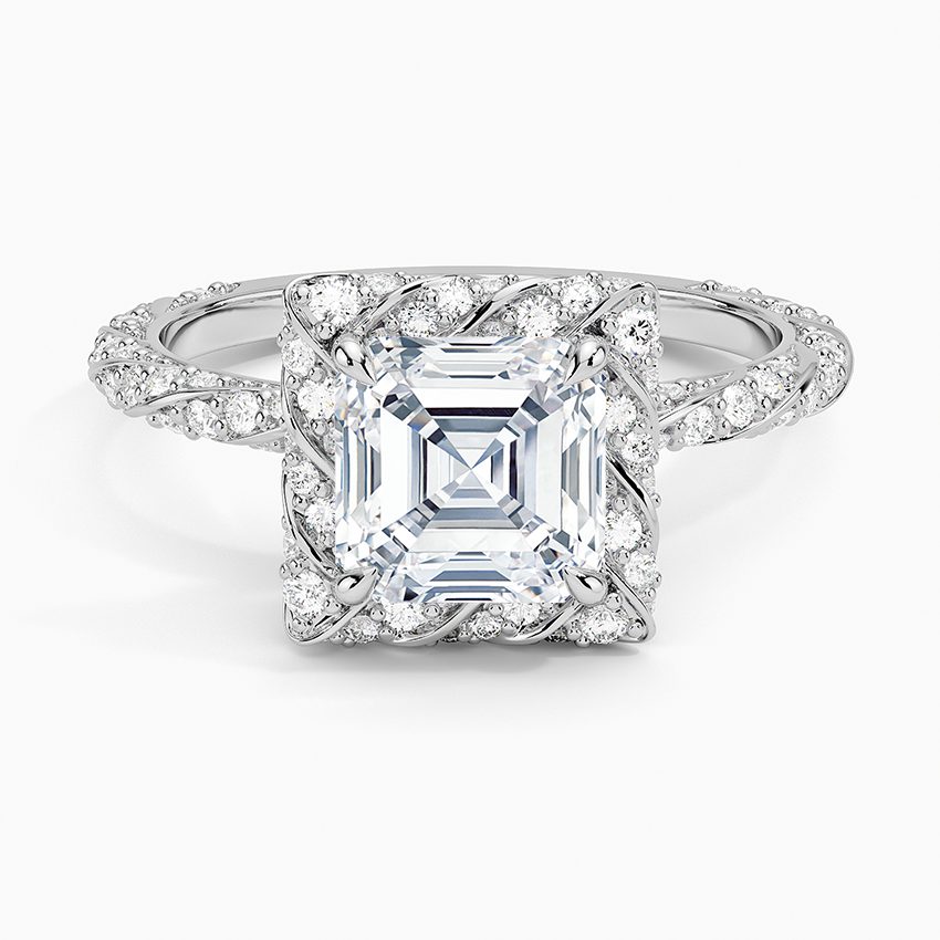Nova Halo Diamond Ring (1/2 ct. tw.) Platinum Asscher Engagement Ring