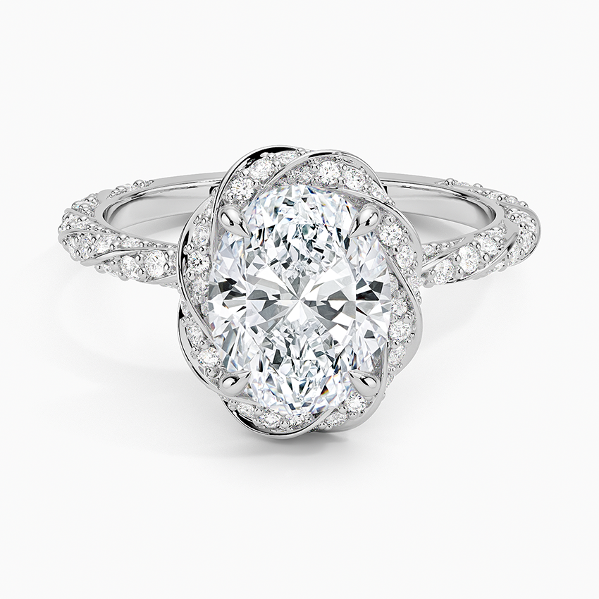 Nova Halo Diamond Ring (1/2 ct. tw.) Platinum Oval Engagement Ring