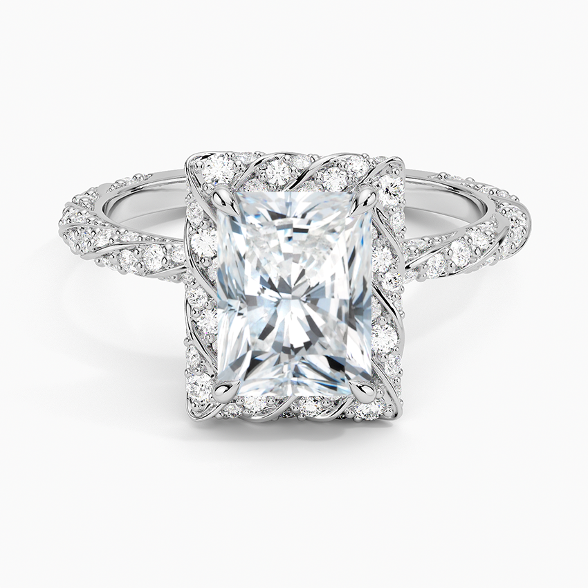 Nova Halo Diamond Ring (1/2 ct. tw.) Platinum Radiant Engagement Ring