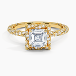 Nova Halo Diamond Ring (1/2 ct. tw.) Yellow Gold 18k Asscher Engagement Ring