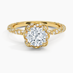 Nova Halo Diamond Ring (1/2 ct. tw.) Yellow Gold 18k Cushion Engagement Ring