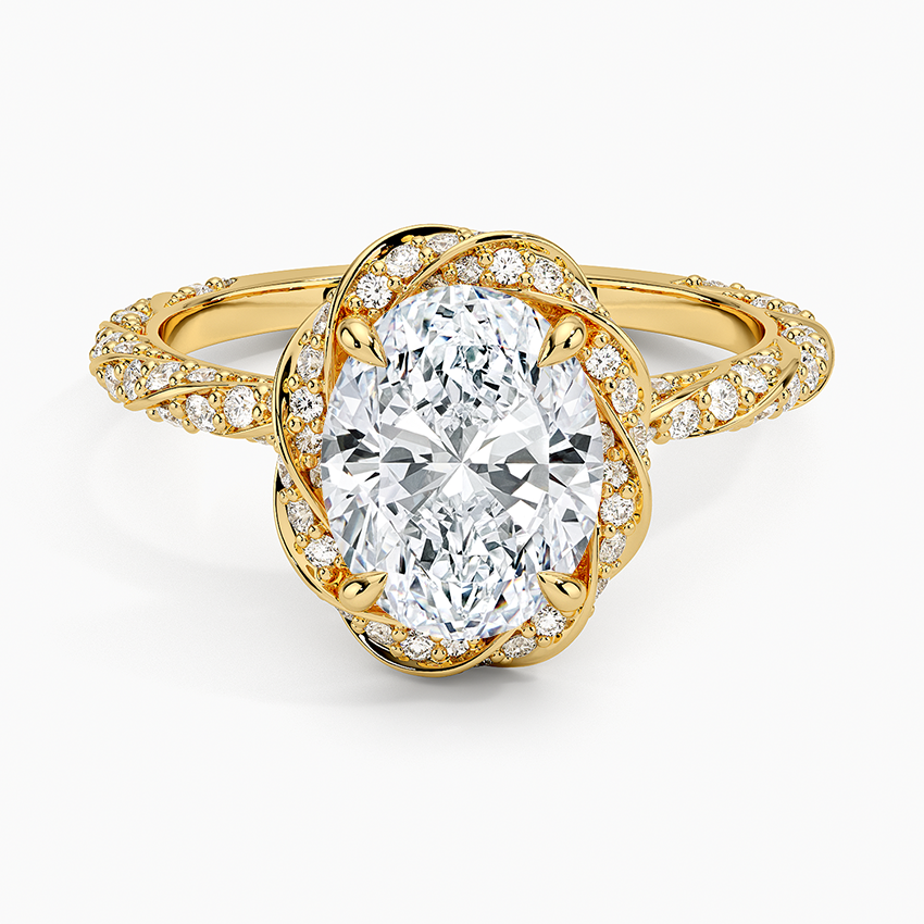 Nova Halo Diamond Ring (1/2 ct. tw.) Yellow Gold 18k Oval Engagement Ring