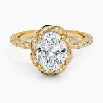 Nova Halo Diamond Ring (1/2 ct. tw.) Yellow Gold 18k Oval Engagement Ring