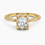 Nova Halo Diamond Ring (1/2 ct. tw.) Yellow Gold 18k Radiant Engagement Ring