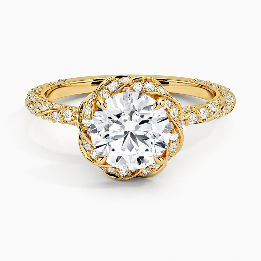 Nova Halo Diamond Ring (1/2 ct. tw.) Yellow Gold 18k Round Engagement Ring