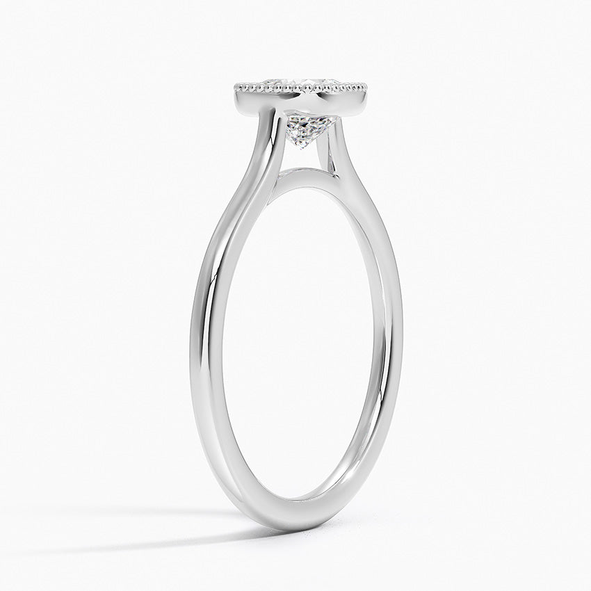 Margot Bezel Ring Platinum Cushion Engagement Ring