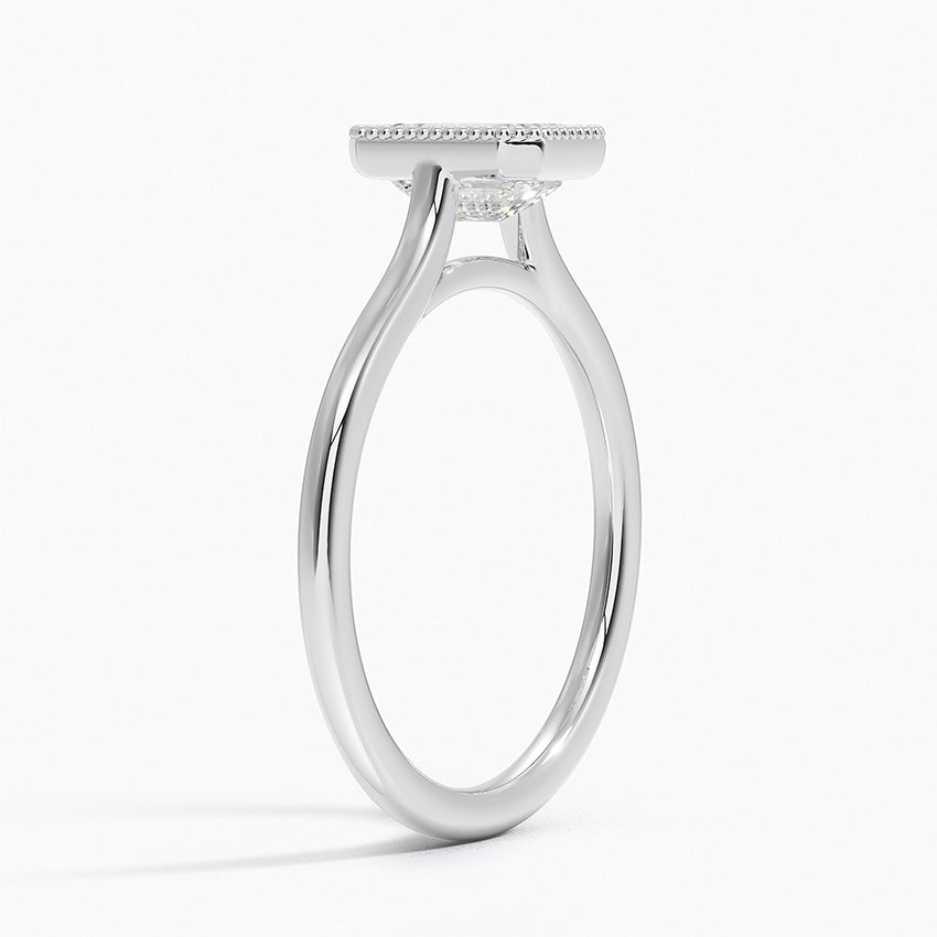 Margot Bezel Ring Platinum Emerald Engagement Ring
