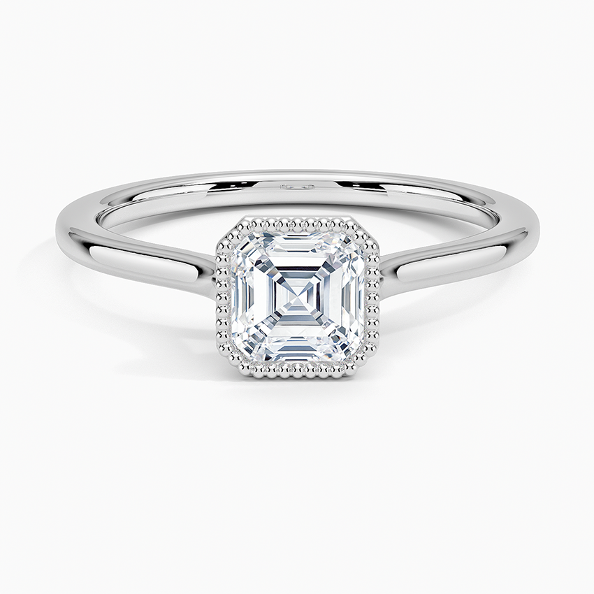 Margot Bezel Ring Platinum Asscher Engagement Ring
