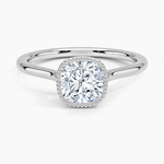 Margot Bezel Ring Platinum Cushion Engagement Ring