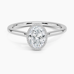 Margot Bezel Ring Platinum Oval Engagement Ring