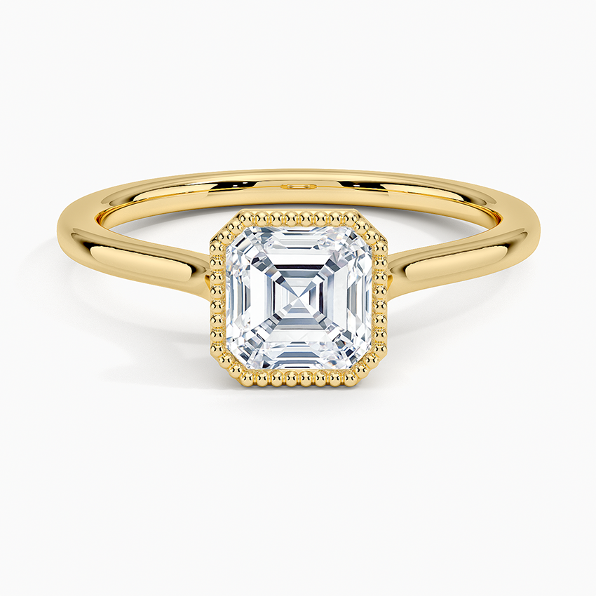 Margot Bezel Ring Yellow Gold 18k Asscher Engagement Ring