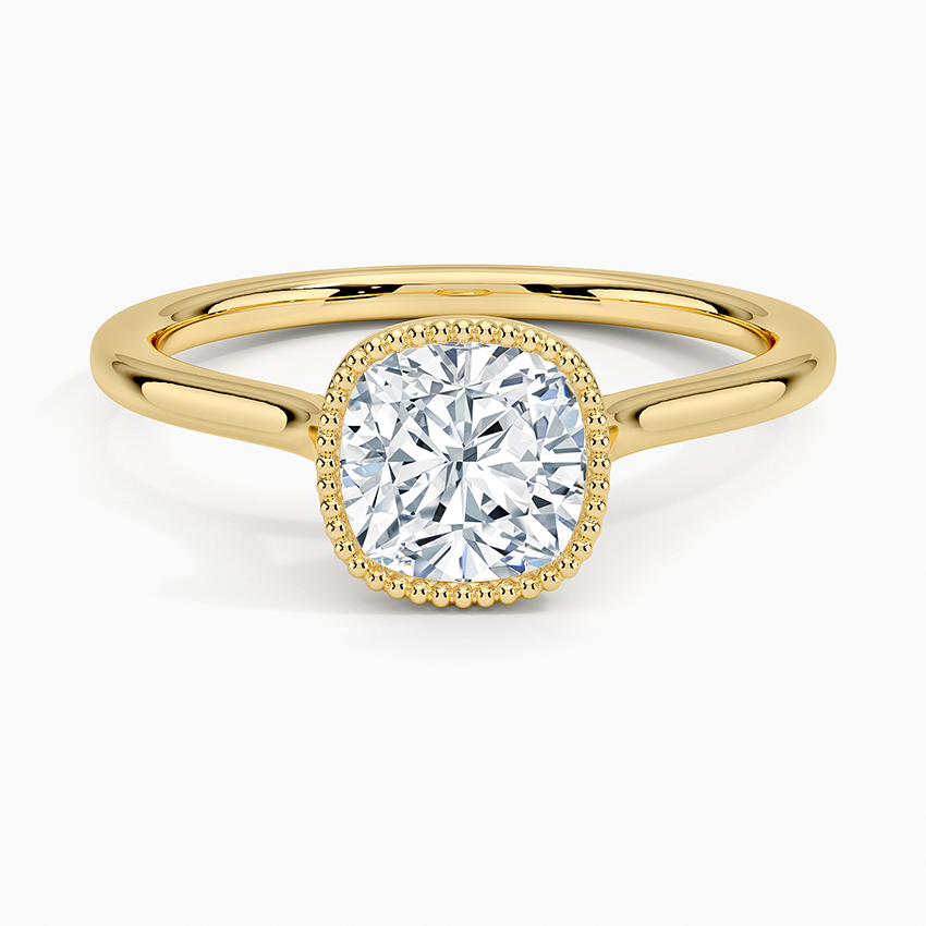 Margot Bezel Ring Yellow Gold 18k Cushion Engagement Ring