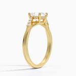 Chamise Hidden Halo Diamond Ring Yellow Gold 18k Asscher Engagement Ring