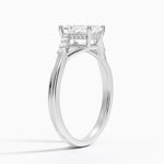 Chamise Hidden Halo Diamond Ring Platinum Emerald Engagement Ring