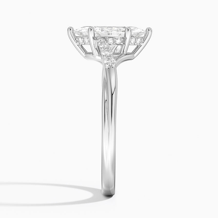 Chamise Hidden Halo Diamond Ring Platinum Marquise Engagement Ring