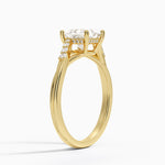 Chamise Hidden Halo Diamond Ring Yellow Gold 18k Princess Engagement Ring