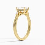 Chamise Hidden Halo Diamond Ring Yellow Gold 18k Radiant Engagement Ring