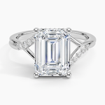 Chamise Hidden Halo Diamond Ring Platinum Emerald Engagement Ring