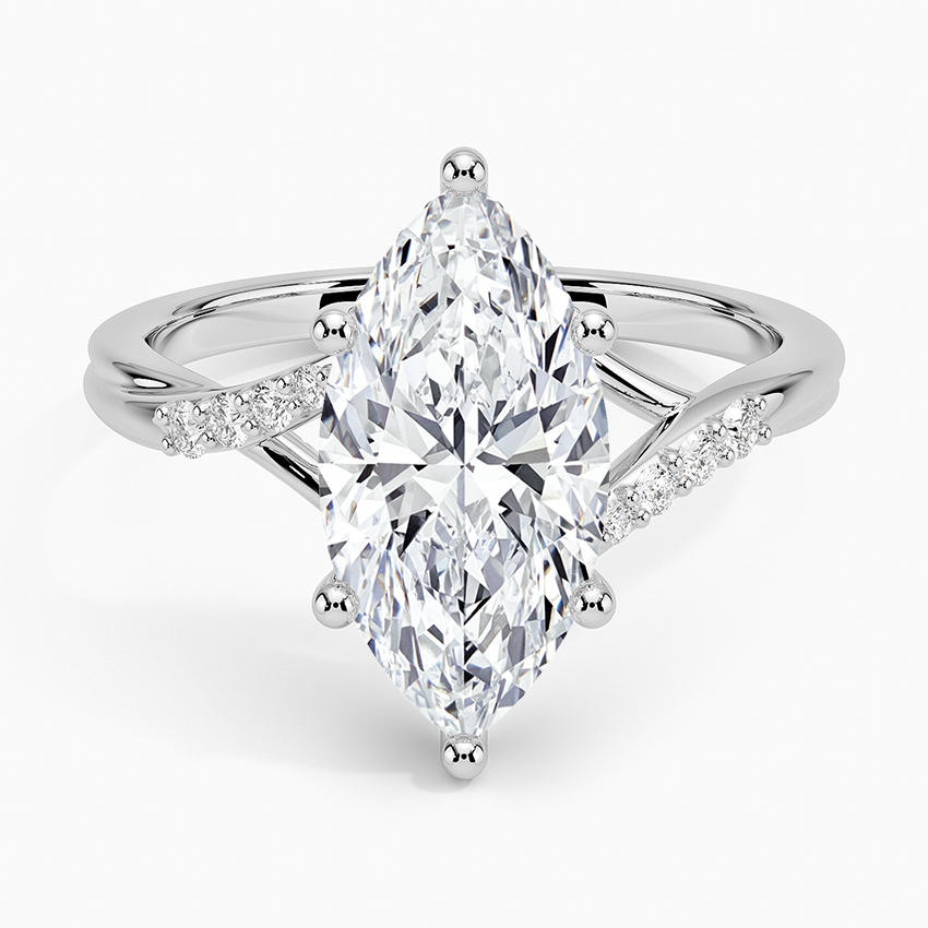 Chamise Hidden Halo Diamond Ring Platinum Marquise Engagement Ring