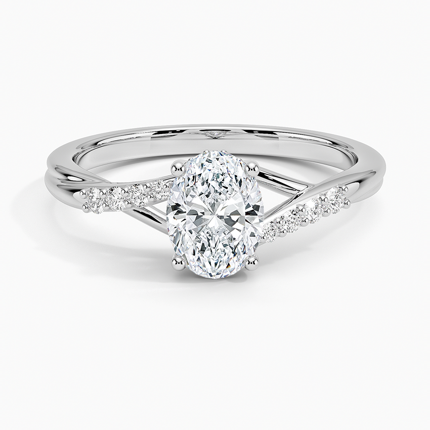 Chamise Hidden Halo Diamond Ring Platinum Oval Engagement Ring