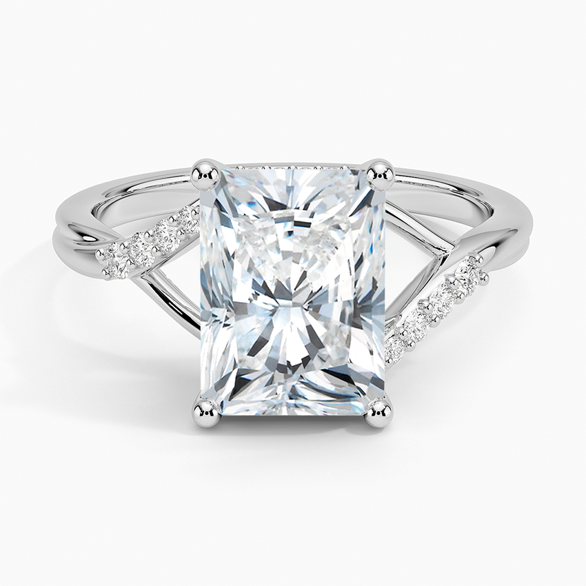 Chamise Hidden Halo Diamond Ring Platinum Radiant Engagement Ring