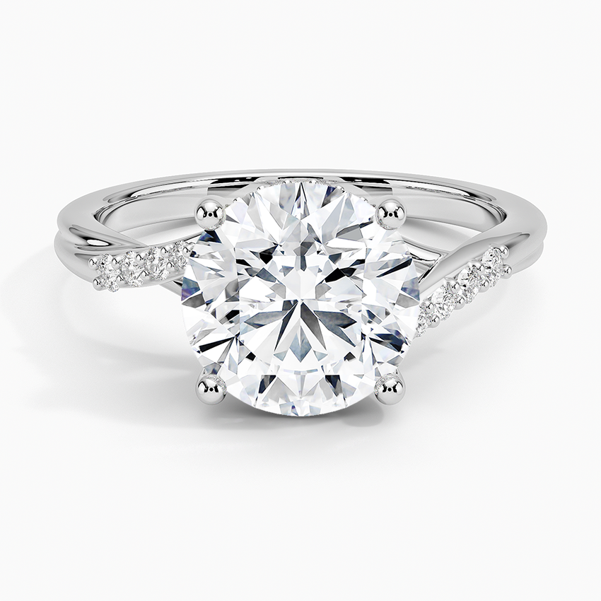 Chamise Hidden Halo Diamond Ring Platinum Round Engagement Ring