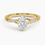 Chamise Hidden Halo Diamond Ring Yellow Gold 18k Marquise Engagement Ring
