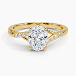 Chamise Hidden Halo Diamond Ring Yellow Gold 18k Oval Engagement Ring
