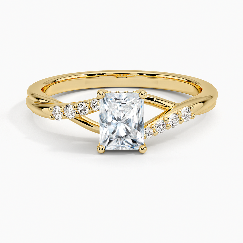 Chamise Hidden Halo Diamond Ring Yellow Gold 18k Radiant Engagement Ring