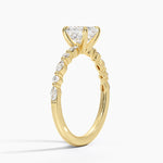 Delicate Versailles Diamond Ring Yellow Gold 18k Asscher Engagement Ring