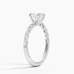 Delicate Versailles Diamond Ring Platinum Cushion Engagement Ring