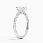 Delicate Versailles Diamond Ring Platinum Emerald Engagement Ring
