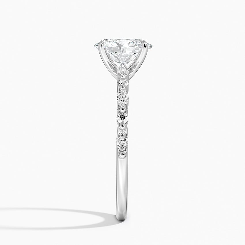 Delicate Versailles Diamond Ring Platinum Oval Engagement Ring