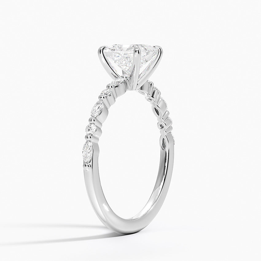 Delicate Versailles Diamond Ring Platinum Princess Engagement Ring