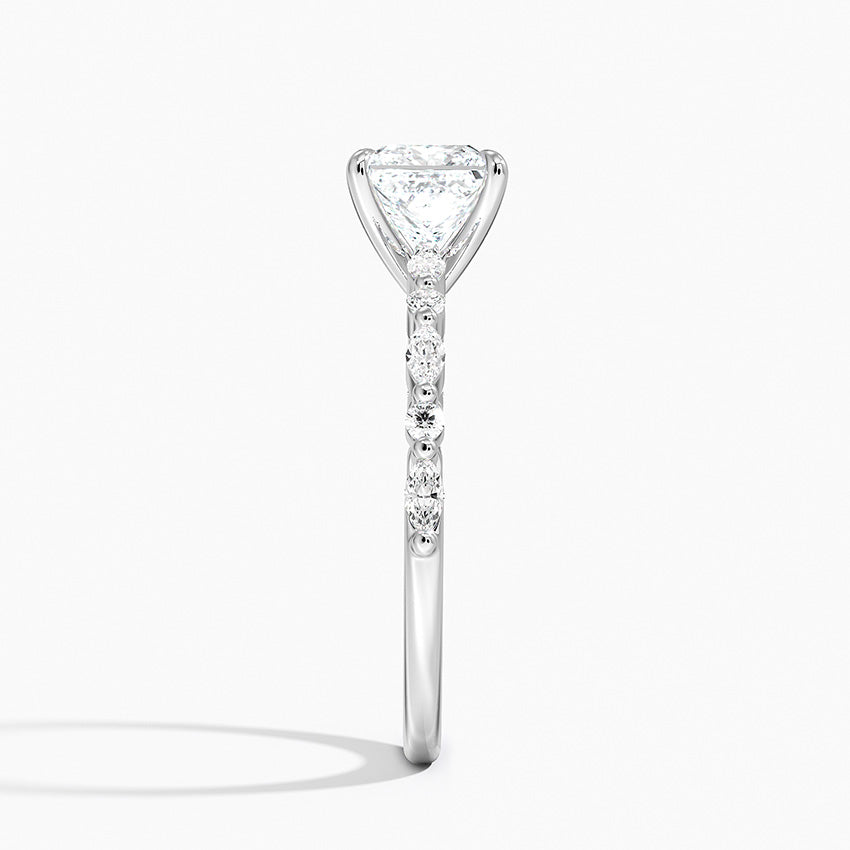 Delicate Versailles Diamond Ring Platinum Princess Engagement Ring