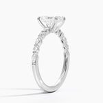 Delicate Versailles Diamond Ring Platinum Radiant Engagement Ring