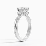 Adorned Petite Twisted Vine Three Stone Diamond Ring Platinum Oval Engagement Ring
